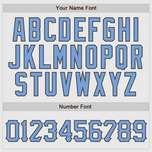 Load image into Gallery viewer, Custom White Light Blue Pinstripe Light Blue-Steel Gray Authentic Father&#39;s Day Raglan Sleeves Baseball Jersey

