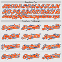 Load image into Gallery viewer, Custom White Orange Pinstripe Orange-Navy Authentic Raglan Sleeves Baseball Jersey

