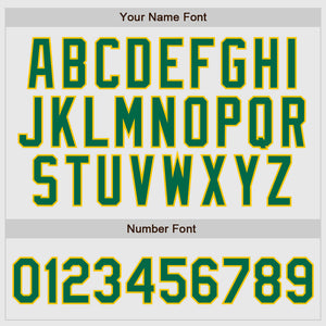 Custom White Kelly Green Pinstripe Kelly Green-Gold Authentic Raglan Sleeves Baseball Jersey