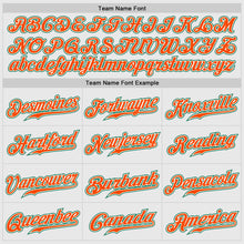 Load image into Gallery viewer, Custom White Kelly Green Pinstripe Kelly Green-Orange Authentic Raglan Sleeves Baseball Jersey
