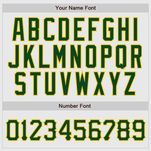Custom White Green Pinstripe Green-Gold Authentic Raglan Sleeves Baseball Jersey