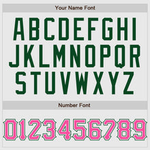 Load image into Gallery viewer, Custom White Green Pinstripe Pink-Green Authentic Raglan Sleeves Baseball Jersey

