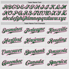 Load image into Gallery viewer, Custom White Green Pinstripe Pink-Green Authentic Raglan Sleeves Baseball Jersey
