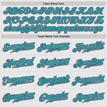 Load image into Gallery viewer, Custom White Aqua Pinstripe Aqua-Navy Authentic Raglan Sleeves Baseball Jersey
