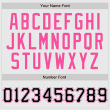 Load image into Gallery viewer, Custom White Pink Pinstripe Black-Pink Authentic Raglan Sleeves Baseball Jersey
