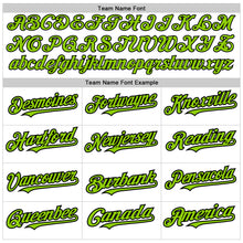 Load image into Gallery viewer, Custom White Neon Green-Black Authentic Raglan Sleeves Baseball Jersey
