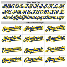 Load image into Gallery viewer, Custom White Royal-Yellow Authentic Raglan Sleeves Baseball Jersey
