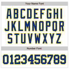Load image into Gallery viewer, Custom White Royal-Yellow Authentic Raglan Sleeves Baseball Jersey
