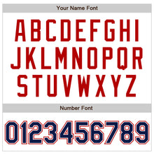Load image into Gallery viewer, Custom White Navy-Red Authentic Raglan Sleeves Baseball Jersey
