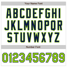 Load image into Gallery viewer, Custom White Neon Green-Navy Authentic Raglan Sleeves Baseball Jersey
