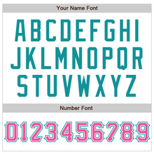 Load image into Gallery viewer, Custom White Pink-Teal Authentic Raglan Sleeves Baseball Jersey
