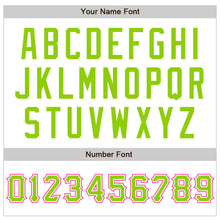 Load image into Gallery viewer, Custom White Neon Green-Pink Authentic Raglan Sleeves Baseball Jersey
