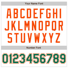 Load image into Gallery viewer, Custom White Kelly Green-Orange Authentic Raglan Sleeves Baseball Jersey
