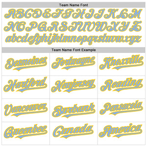 Custom White Light Blue-Yellow Authentic Raglan Sleeves Baseball Jersey