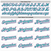 Load image into Gallery viewer, Custom White Teal-Pink Authentic Raglan Sleeves Baseball Jersey
