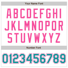 Load image into Gallery viewer, Custom White Teal-Pink Authentic Raglan Sleeves Baseball Jersey
