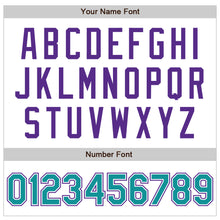 Load image into Gallery viewer, Custom White Teal-Purple Authentic Raglan Sleeves Baseball Jersey
