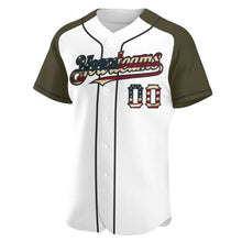 Load image into Gallery viewer, Custom White Vintage USA Flag-Black Authentic Raglan Sleeves Baseball Jersey
