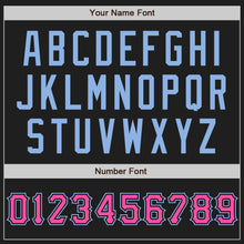 Load image into Gallery viewer, Custom Black Pink-Light Blue Authentic Raglan Sleeves Baseball Jersey
