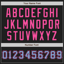 Load image into Gallery viewer, Custom Black Light Blue-Pink Authentic Raglan Sleeves Baseball Jersey

