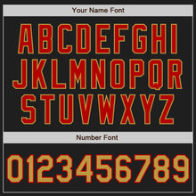 Load image into Gallery viewer, Custom Black Old Gold-Red Authentic Raglan Sleeves Baseball Jersey
