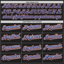 Load image into Gallery viewer, Custom Black Royal-Orange Authentic Raglan Sleeves Baseball Jersey
