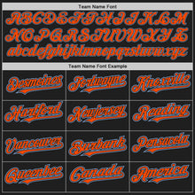 Load image into Gallery viewer, Custom Black Orange-Light Blue Authentic Raglan Sleeves Baseball Jersey
