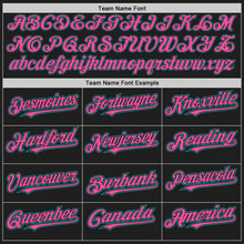 Load image into Gallery viewer, Custom Black Pink-Teal Authentic Raglan Sleeves Baseball Jersey
