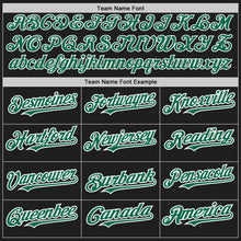 Load image into Gallery viewer, Custom Black Kelly Green-White Authentic Raglan Sleeves Baseball Jersey
