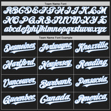 Load image into Gallery viewer, Custom Black White-Light Blue Authentic Raglan Sleeves Baseball Jersey
