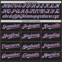 Load image into Gallery viewer, Custom Black Light Blue-Red Authentic Raglan Sleeves Baseball Jersey
