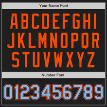 Load image into Gallery viewer, Custom Black Light Blue-Orange Authentic Raglan Sleeves Baseball Jersey
