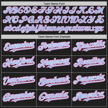 Load image into Gallery viewer, Custom Black Light Blue-Pink Authentic Raglan Sleeves Baseball Jersey
