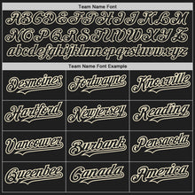 Load image into Gallery viewer, Custom Black Cream Authentic Raglan Sleeves Baseball Jersey
