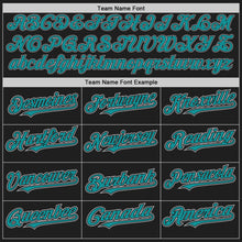 Load image into Gallery viewer, Custom Black Teal-Gray Authentic Raglan Sleeves Baseball Jersey
