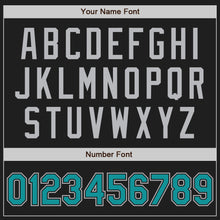 Load image into Gallery viewer, Custom Black Teal-Gray Authentic Raglan Sleeves Baseball Jersey
