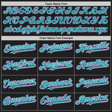 Load image into Gallery viewer, Custom Black Teal-Purple Authentic Raglan Sleeves Baseball Jersey
