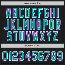 Load image into Gallery viewer, Custom Black Teal-Purple Authentic Raglan Sleeves Baseball Jersey
