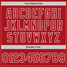Load image into Gallery viewer, Custom Red White Authentic Raglan Sleeves Baseball Jersey
