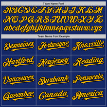 Load image into Gallery viewer, Custom Royal Gold-Black Authentic Raglan Sleeves Baseball Jersey
