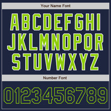 Load image into Gallery viewer, Custom Navy White-Neon Green Authentic Raglan Sleeves Baseball Jersey
