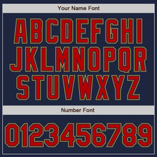 Load image into Gallery viewer, Custom Navy Red-Old Gold Authentic Raglan Sleeves Baseball Jersey
