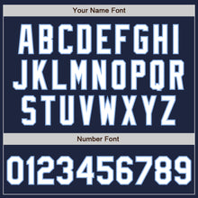 Load image into Gallery viewer, Custom Navy White-Light Blue Authentic Raglan Sleeves Baseball Jersey

