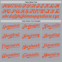 Load image into Gallery viewer, Custom Gray Orange-Light Blue Authentic Raglan Sleeves Baseball Jersey
