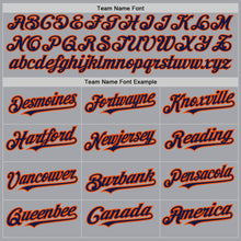 Load image into Gallery viewer, Custom Gray Navy-Orange Authentic Raglan Sleeves Baseball Jersey
