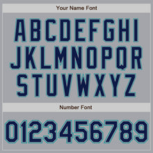 Load image into Gallery viewer, Custom Gray Navy-Teal Authentic Raglan Sleeves Baseball Jersey
