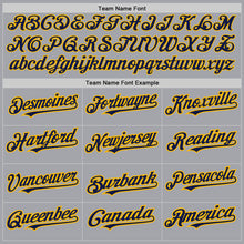 Load image into Gallery viewer, Custom Gray Navy-Gold Authentic Raglan Sleeves Baseball Jersey
