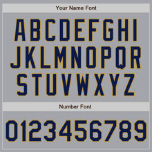 Load image into Gallery viewer, Custom Gray Navy-Old Gold Authentic Raglan Sleeves Baseball Jersey

