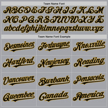 Load image into Gallery viewer, Custom Gray Black-Old Gold Authentic Raglan Sleeves Baseball Jersey
