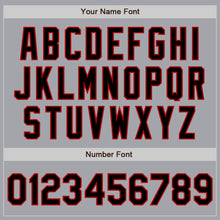 Load image into Gallery viewer, Custom Gray Black-Red Authentic Raglan Sleeves Baseball Jersey
